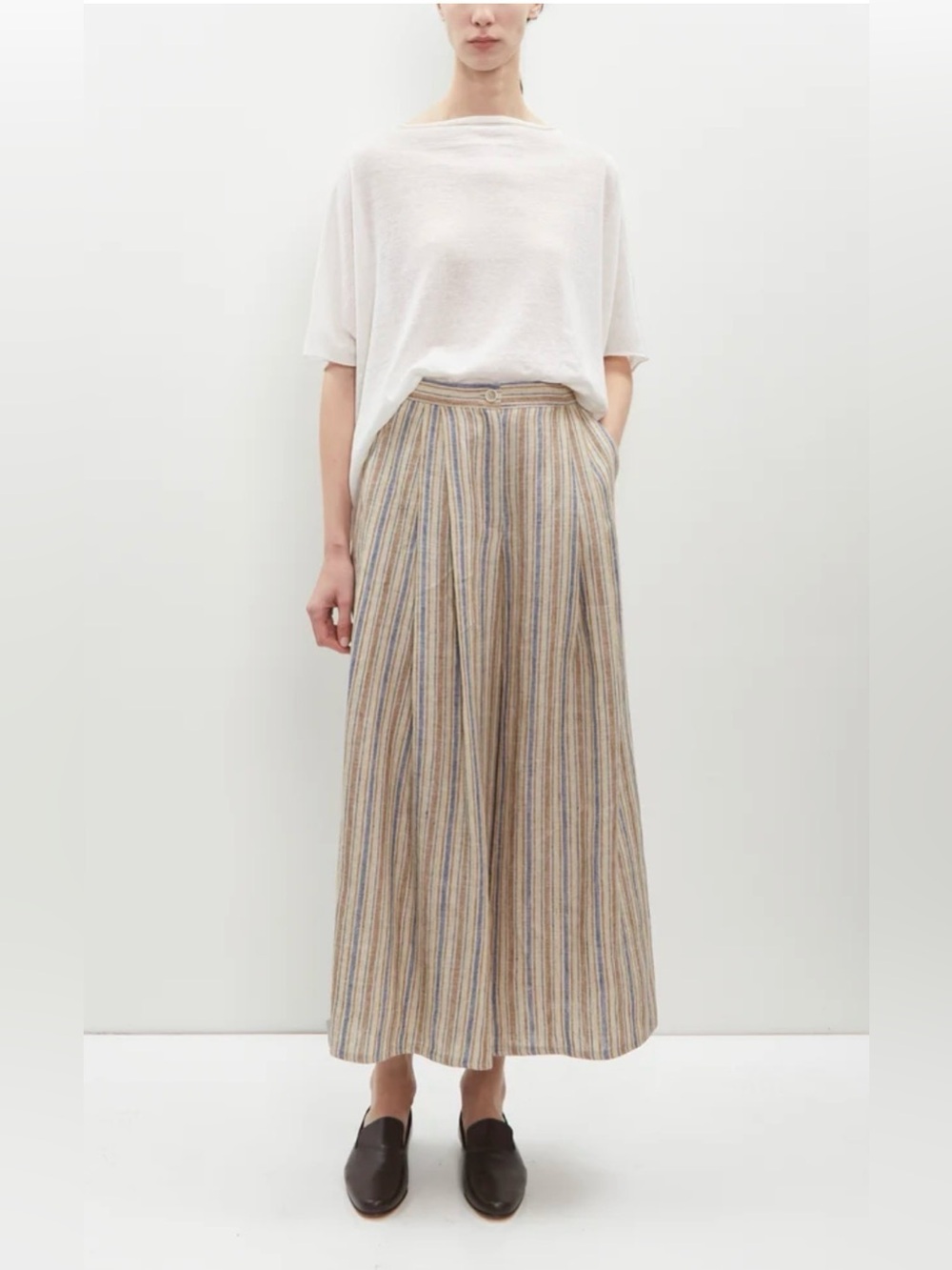 Dusan Striped Linen Wide Pants